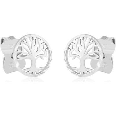Gemmax Náušnice Strom života z bílého zlata GLEWN-40831