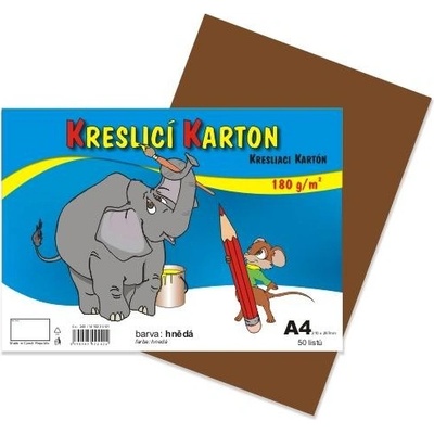 Kreslící karton hnědý A4 180gr. / 50 ks
