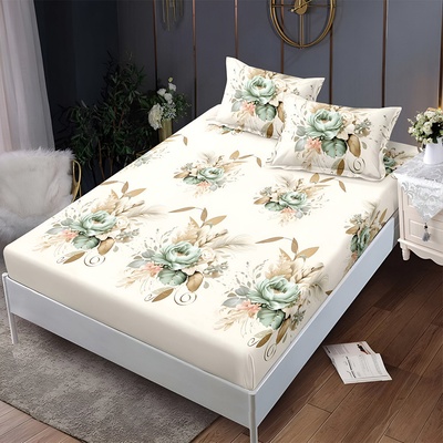 EmonaMall Долен чаршаф с ластик и две калъфки (за матрак 140x200) EmonaMall, 3 части - Модел S18283 (S18283-4444c8)