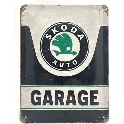 Retro plechová cedule ŠKODA GARAGE 15x20 cm NAHCZ0010 – Zboží Dáma