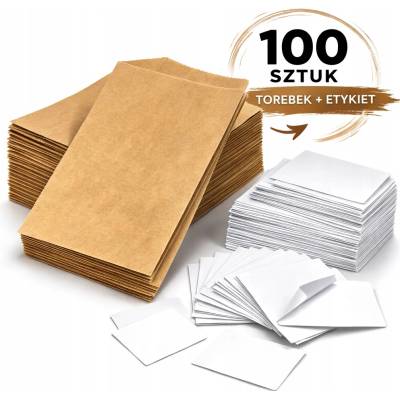 Sáčky na semena 7x11cm štítky 100 kusů Eko Kraft Papírové sáčky