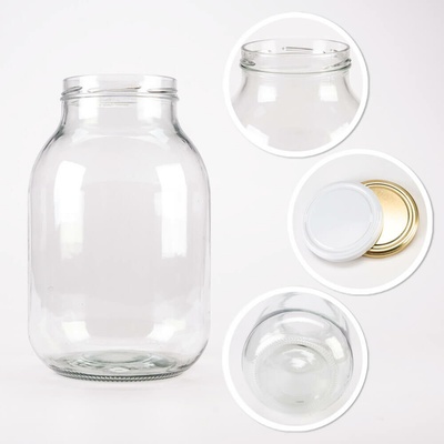 Skleněná nádoba dóza 3000ml 24cm s víčkem
