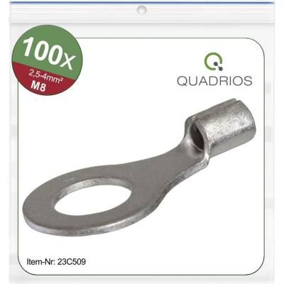 Quadrios 23C509 guľaté káblové oko Prierez=4 mm² Ø otvoru=8.5 mm neizolované 100 ks