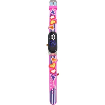 NUBI Детски часовник NUBKI Band M7, Силиконова каишка, Многоцветен (M7-PINK-LOVE)