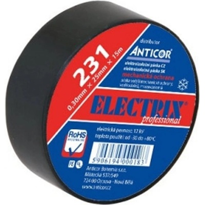 Anticor Bohemia Izolačná PVC páska 30 mm x 10 m čierna AP06