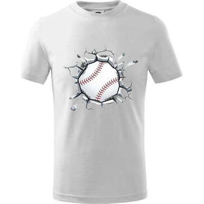 Baseball míč v triku tričko dětské bavlněné bílá