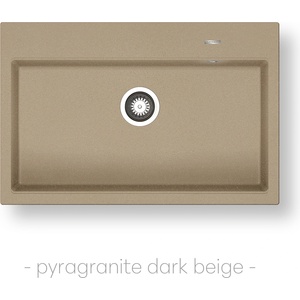 Pyramis Мивка с преливник Pyramis PYRAGRANITE ITHAKA 78X51 1B, БЕЖ Мивка за вграждане