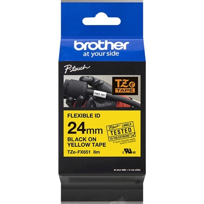BROTHER TZE-FX651 čierna na žltej flexibilná 24 mm