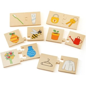 Bigjigs Toys Дървен пъзел Bigjigs - Асоциации (34029) - baby