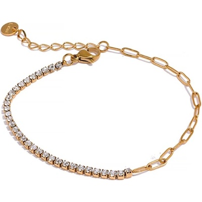 Grace Jewellery Elegantní náramek se zirkony chirurgická ocel BN-10-1306A-2 Bílá/čirá