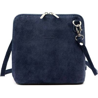 Malá kožená tmavě modrá celozipová crossbody kabelka L2813-15