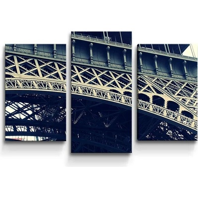 Sablio Obraz - 3-dílný Eiffel Tower - 75x50 cm