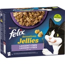 Felix Sensations Jellies jahňací makrela sleď a morčací 12 x 85 g