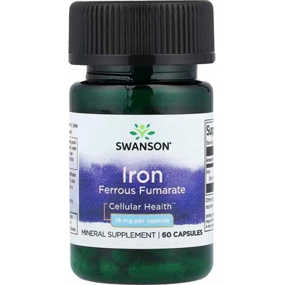 Swanson Fumarát železa 18 mg 60 kapsúl