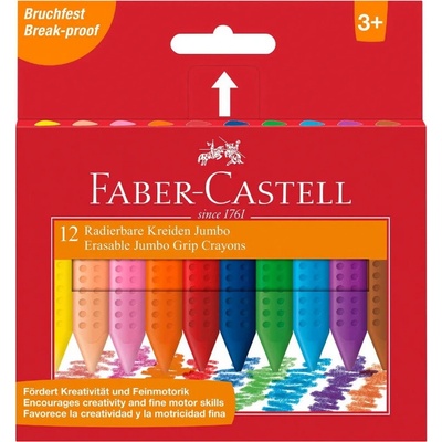 FABER-CASTELL Voskovky trojhranný tvar "Jumbo Grip" 12 rôznych farieb