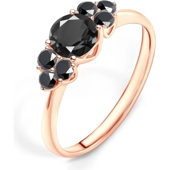 Image 1 of SAVICKI Годежен пръстен Fairytale: розово злато, черен диамант