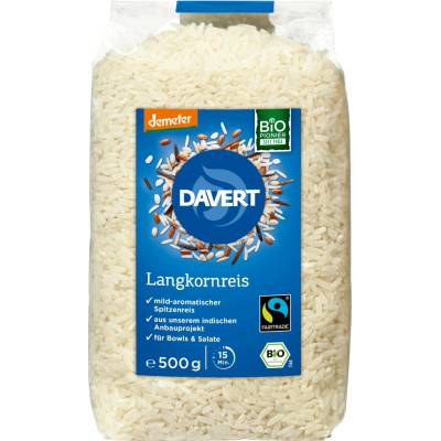 Davert dlouhozrnná rýže bílá bio 0,5 kg
