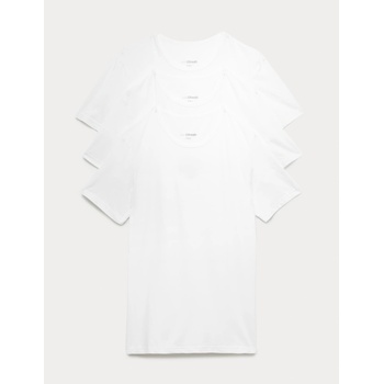 Marks & Spencer Комплект от три мъжки основни тениски в бяло с технология Marks & Spencer Cool & Fresh Marks & Spencer | Byal | МЪЖЕ | S