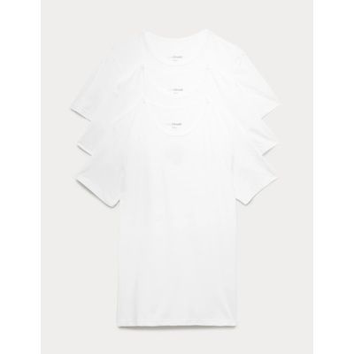 Marks & Spencer Комплект от три мъжки основни тениски в бяло с технология Marks & Spencer Cool & Fresh Marks & Spencer | Byal | МЪЖЕ | S