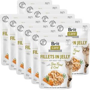 Brit Капсула BRIT Care Cat Fillets in Jelly с фина пъстърва и треска 12 x 85 г
