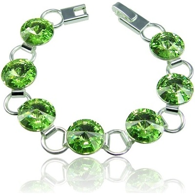 Swarovski Elements Rivoli rhodiovaný zelený 33111.1 peridot zelená světlá