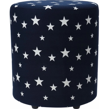 Home Styling Collection STARS Pouf 30 tmavě modrá s hvězdami