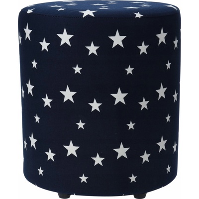 Home Styling Collection STARS Pouf 30 tmavě modrá s hvězdami