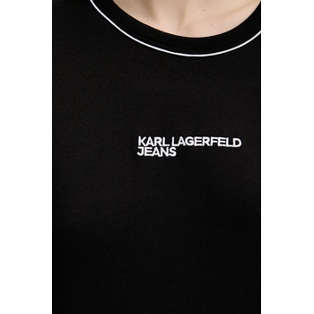 Karl Lagerfeld Jeans Памучна рокля Karl Lagerfeld Jeans в черно къса със стандартна кройка A3W13044 (A3W13044)