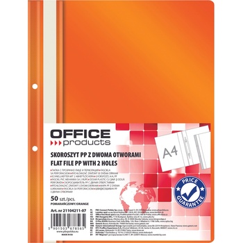 Image 1 of Office Products Папка Office Products с прозрачно лице с перф, оранжев (25879-А-ОРАНЖЕВ)