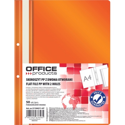 Office Products Папка Office Products с прозрачно лице с перф, оранжев (25879-А-ОРАНЖЕВ)