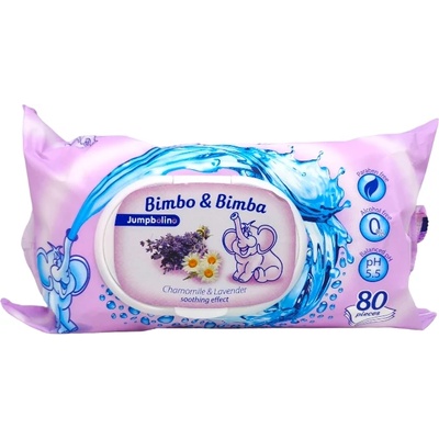 Bimbo & bimba мокри кърпи, 80 броя, Лайка и Лавандула