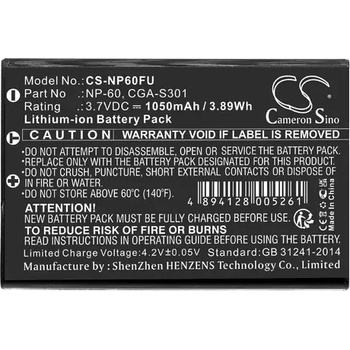 Image 1 of Cameron sino Батерия за фотоапарат FUJI NP60 LiIon 3.7V 1050mAh Cameron Sino (CS-NP60FU)