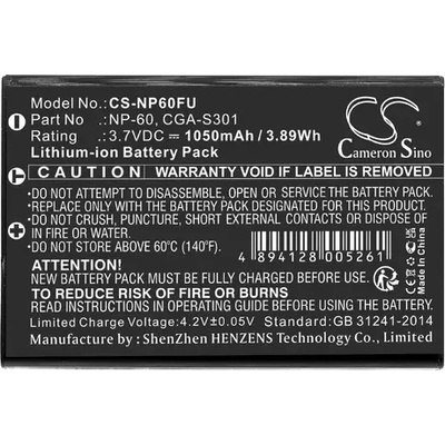 Cameron sino Батерия за фотоапарат FUJI NP60 LiIon 3.7V 1050mAh Cameron Sino (CS-NP60FU)