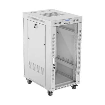 Lanberg Комуникационен шкаф, Lanberg rack cabinet 19" free-standing 22U/600x800 (flat pack) with glass door lcd grey v2 (FF01-6822-12SL)