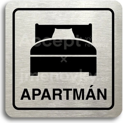 ACCEPT Piktogram apartmán III - stříbrná tabulka - černý tisk