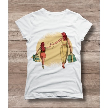 Мъжка тениска 'Майка и дъщеря' - бял, xxxl