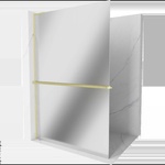 Mexen Kioto+ L Душ стена с рафт Walk-in 110 x 200 см, огледало, златна четка - 800-110-123-55-50 (800-110-123-55-50)