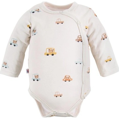 Eevi Body rozopínacie s dlhým rukávom Cars&Bears ecru