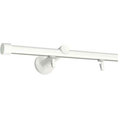 KovovégarnýžeCZ Broadway Rullo 19 mm Dvouřadá jezdec s háčkem bílá lesklá 480 cm