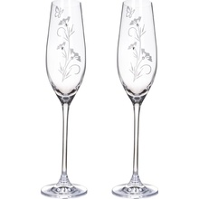 Preciosa Sklenice na sekt s krystaly Flower 2 x 210 ml