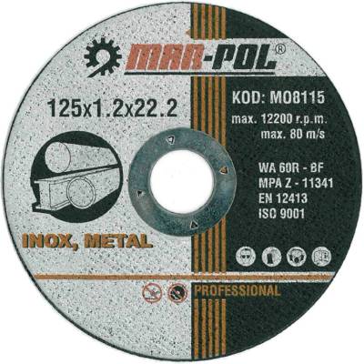 Mar-Pol Rezný kotúč 125 x 1.2 x 22.2 mm M08115
