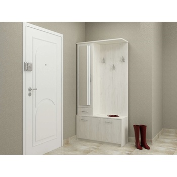 DST Портманто с огледало Prestige-dst, бял дъб