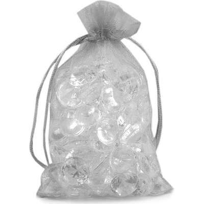 Dárkový pytlík 10x15 cm organza stříbrná