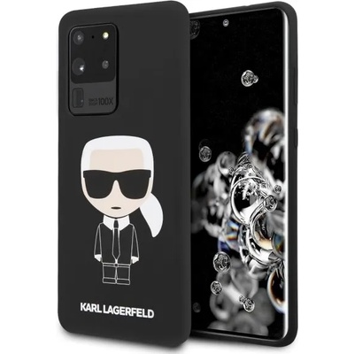 KARL LAGERFELD Луксозен Калъф за Samsung S20 Ultra, Karl Lagerfeld Silicone Iconic Case, Черен (KLHCS69SLFKBK)