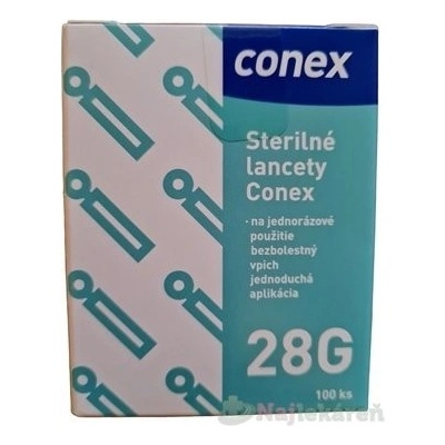 Conex Sterilné lancety 28G lancety do odberového pera 100 ks 100 lanciet