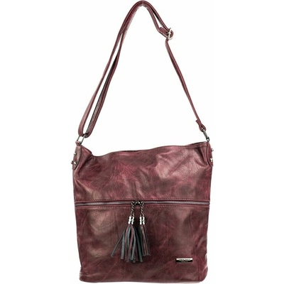 ZOE dámska crossbody koženková kabelka Fialová