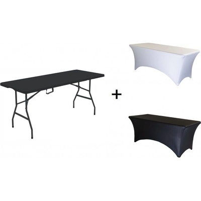 TENTino STL180P Skládací stůl 180x76 cm PŮLENÝ, bílý