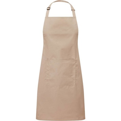 Premier PR154 Zástěra s laclem a kapsou na břiše Colours hnědá latte