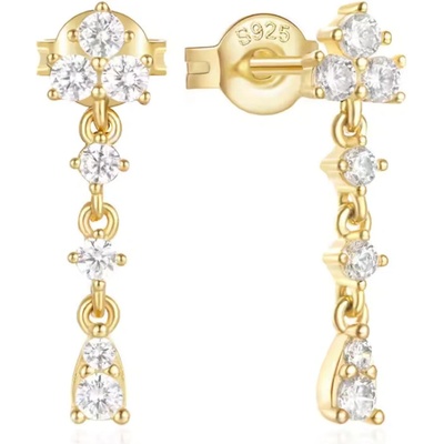 Olivie strieborné náušnice ELSA GOLD 8698