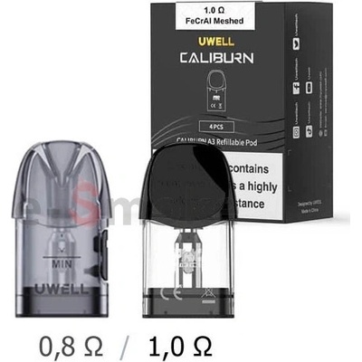 Uwell Caliburn A3 cartridge 0,8 ohm 4 ks